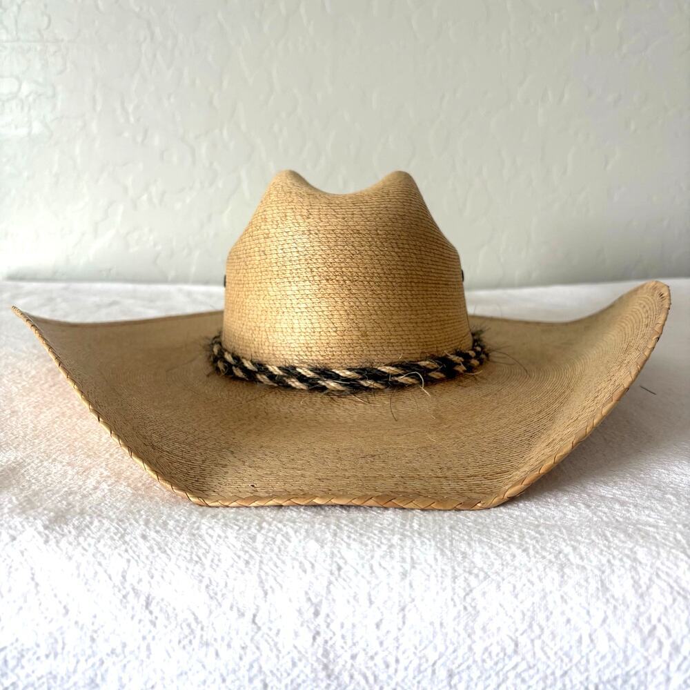 La Providencia 30X Palm Leaf Cowboy Hat 6 5/8 Horsehair Band Mexico Western